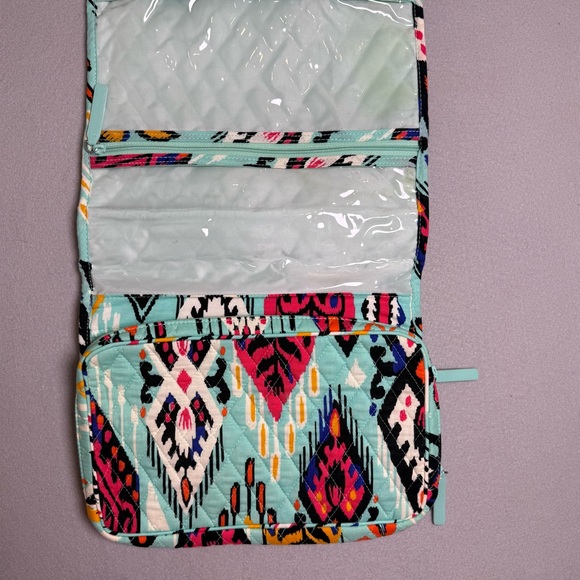 Vera Bradley Hanging Organizer In Pueblo Blue Travel Bag Toiletry Case Foldable - Picture 5 of 9